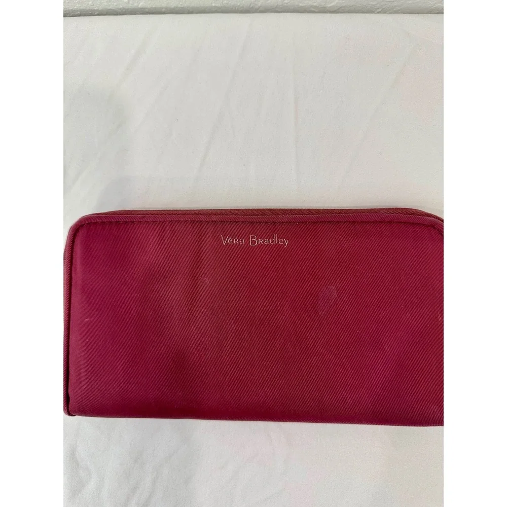 Vera Bradley Wristlet Wallet Zip Around Clutch Organizer Burgundy Women's‎